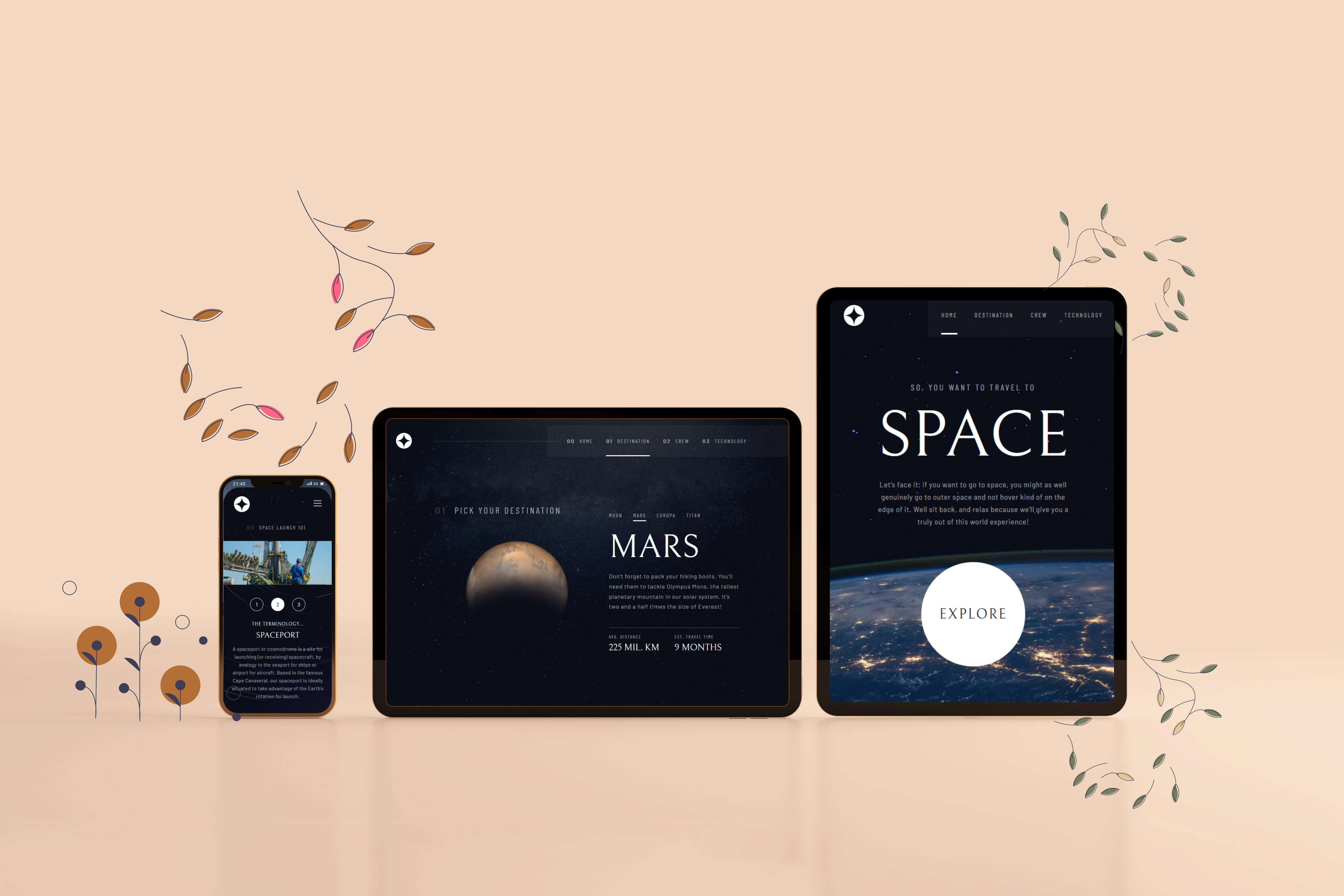 Space website - desktops device